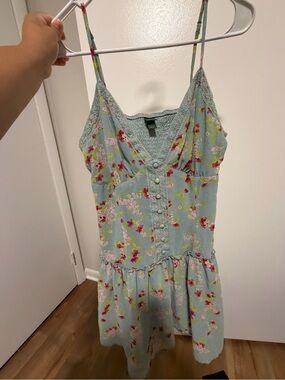 wild fable Mint Blue Floral Button-Front Sundress